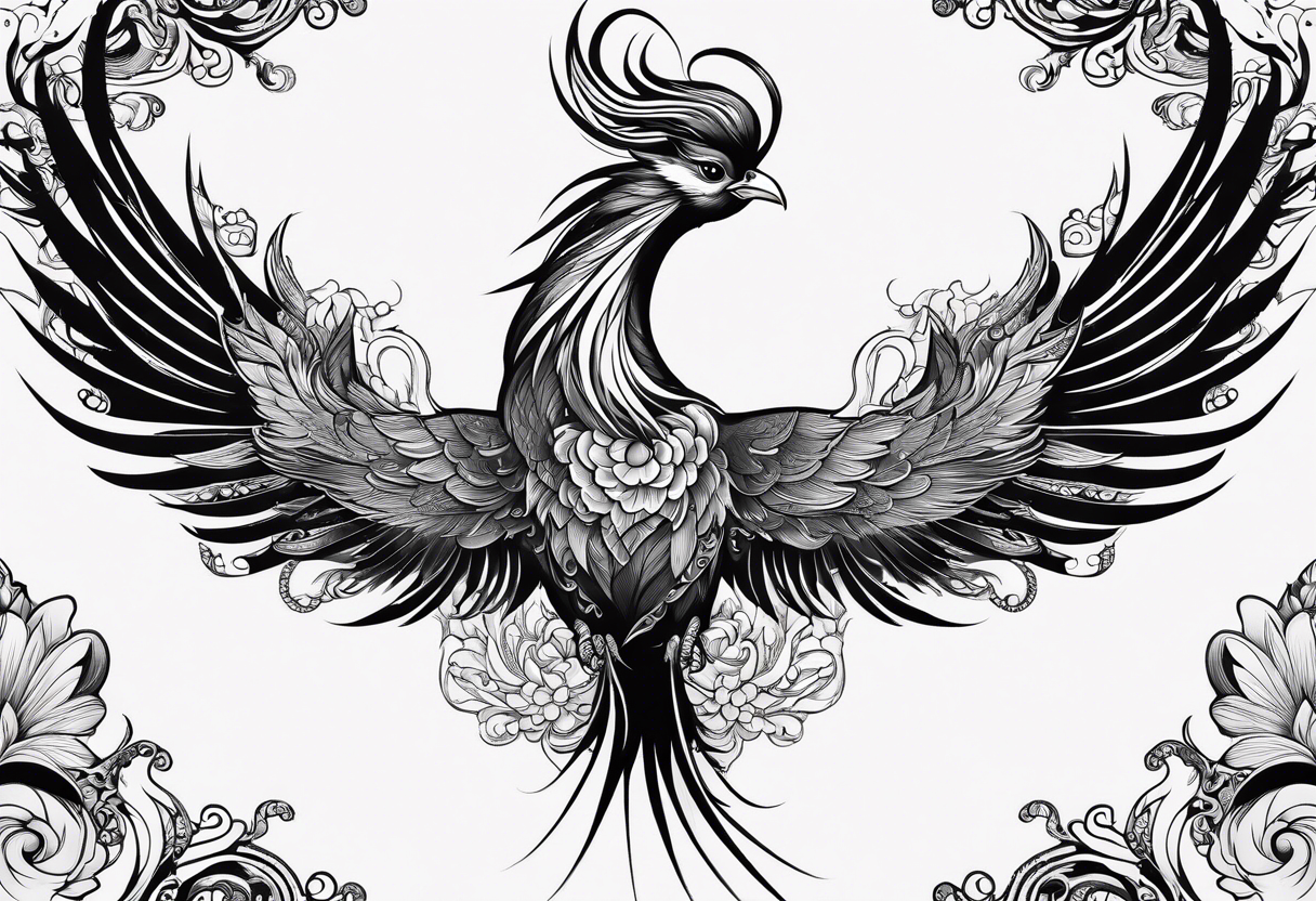 graceful asian style phoenix with extra long tail feathers and a long neck and large feathers
arm tattoo tattoo idea