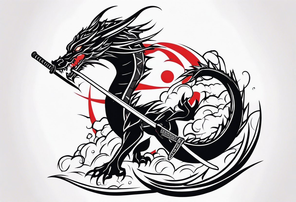 Katana and a dragon tattoo idea