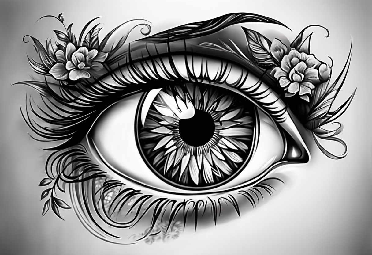 eye with open gate in the middle tattoo idea