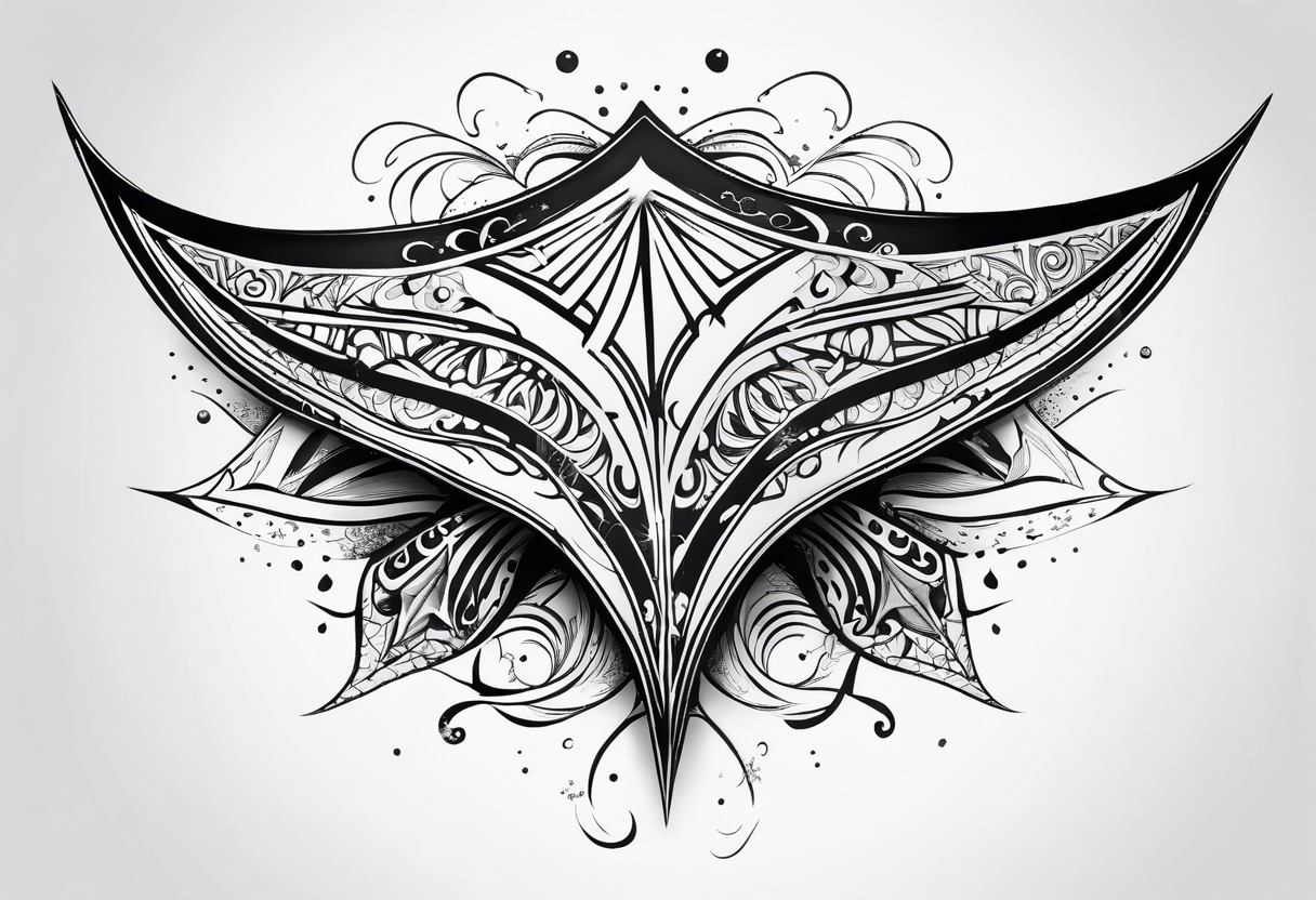 A manta ray with a sea star as a tribal tattoo or an abstract geometric tattoo tattoo idea