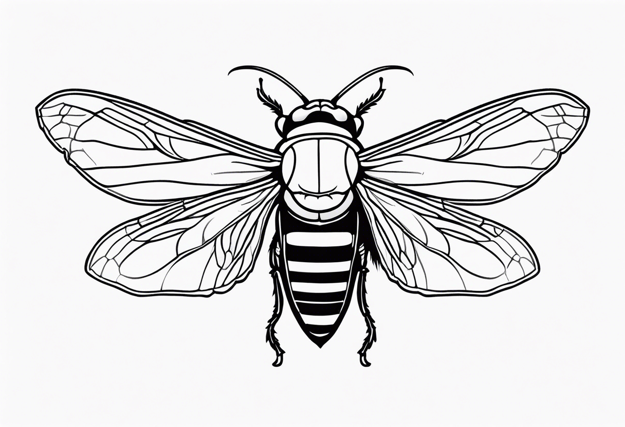 Closed wing cicada tattoo idea