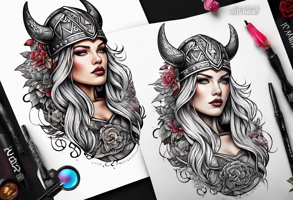 Female viking tattoo idea