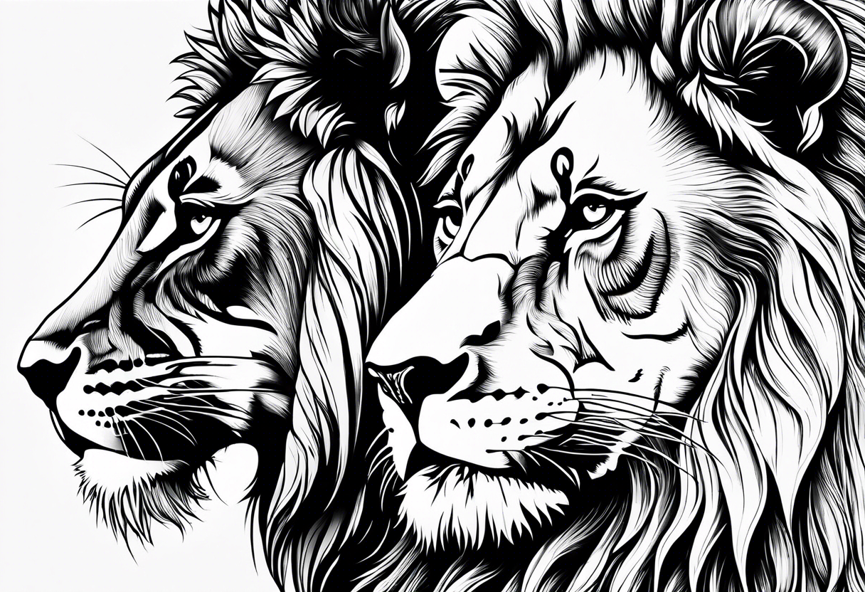 I am the only lion and my wife and 2 childrens are aries tattoo idea