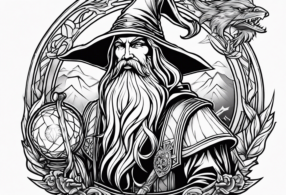 Wizard Tattoo Design G1F-00619 | TattooJohnny.com