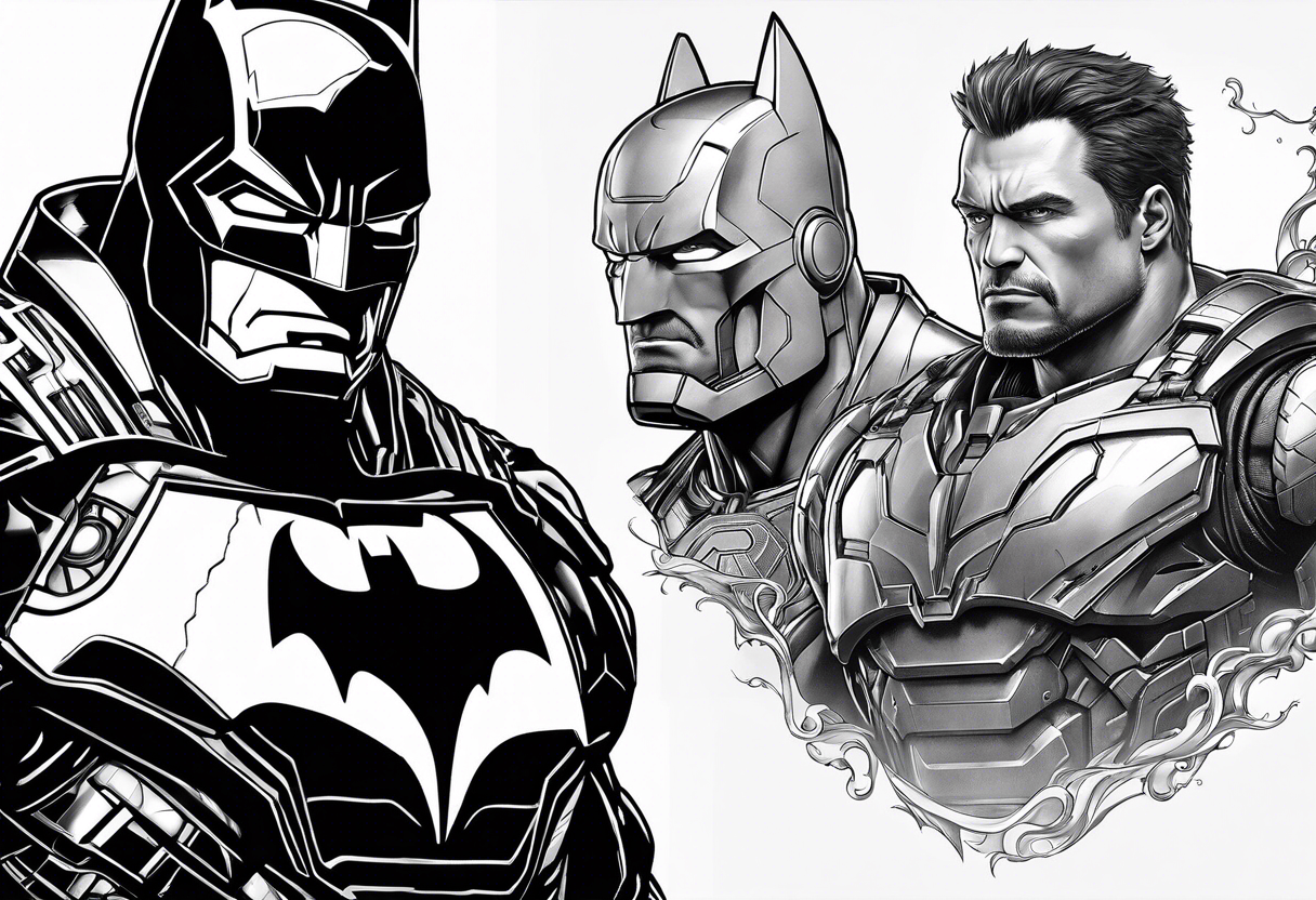 Batman as iron man as the hulk tattoo idea