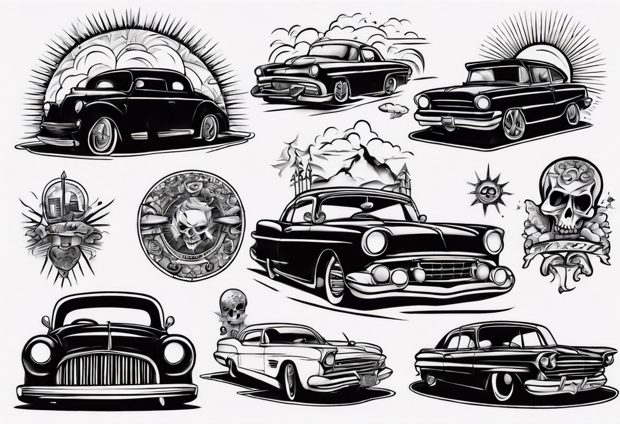 Vector car on the beach line art tattoo design 8347844 Vector Art at  Vecteezy