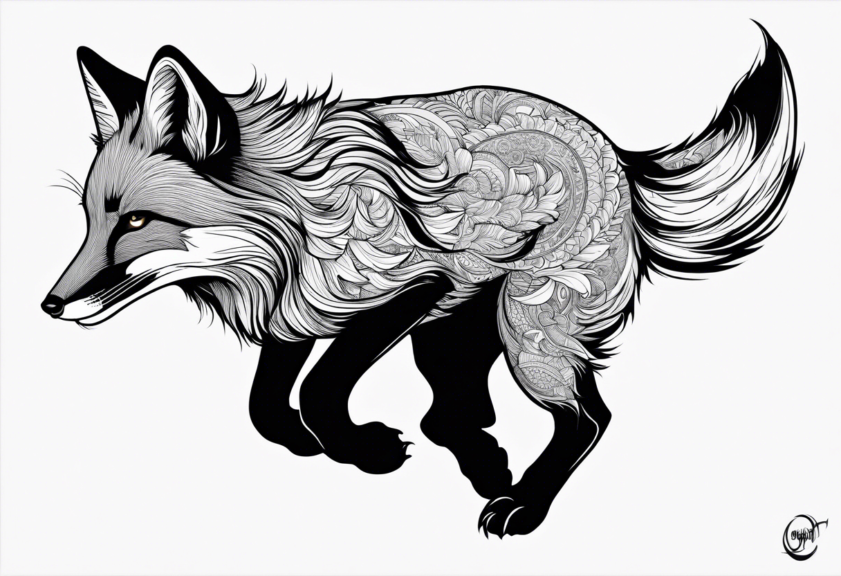 Fox leaping tattoo idea