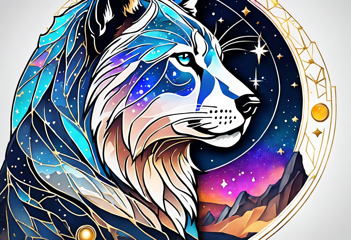 constellations Ursa Major plus Leo Minor plus Lynx in a galaxy tattoo idea