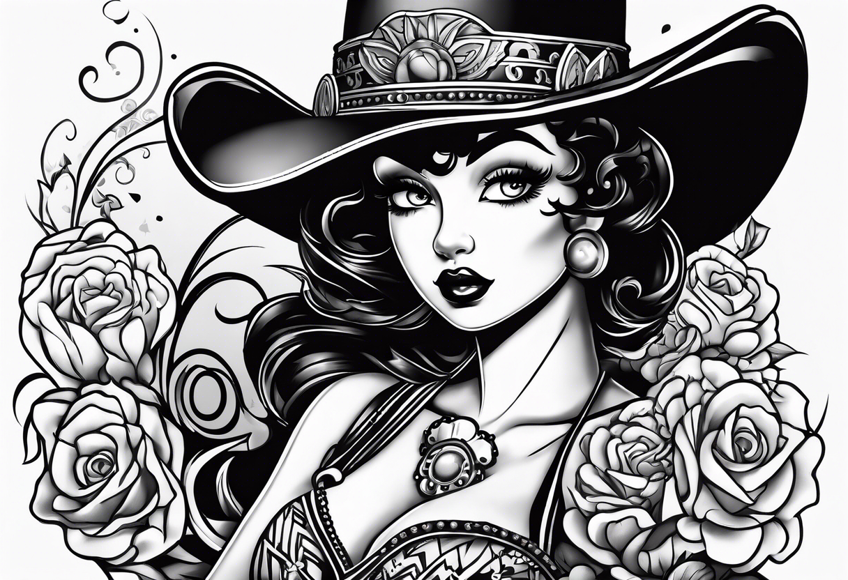 betty boop as a cowgirl tattoo idea