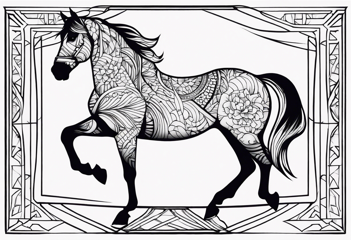 Linework horse tattoo idea