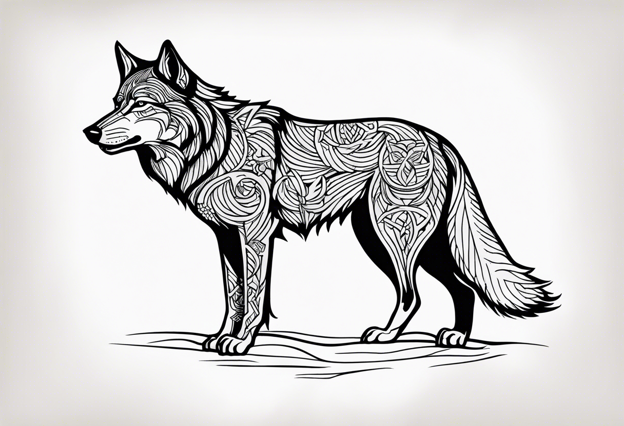 Irish wolf tattoo idea