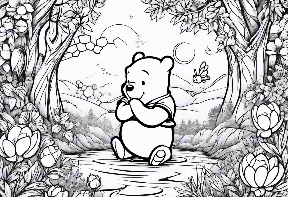 Winnie Pooh hand in the honey tattoo idea