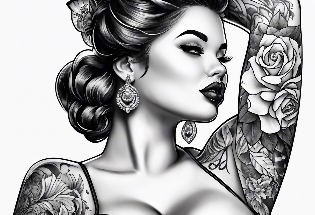 chubby pinup girl tattoo idea