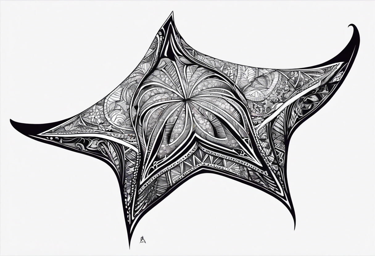 A manta ray with a sea star as a tribal tattoo or an abstract geometric tattoo A smaller tattoo for female forearm or wrist tattoo idea