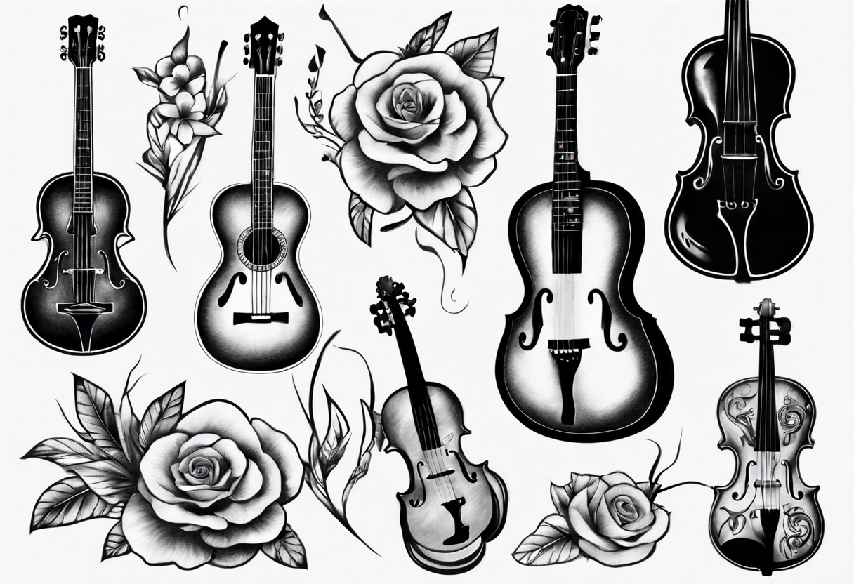 Elegant Violin Tattoo Design