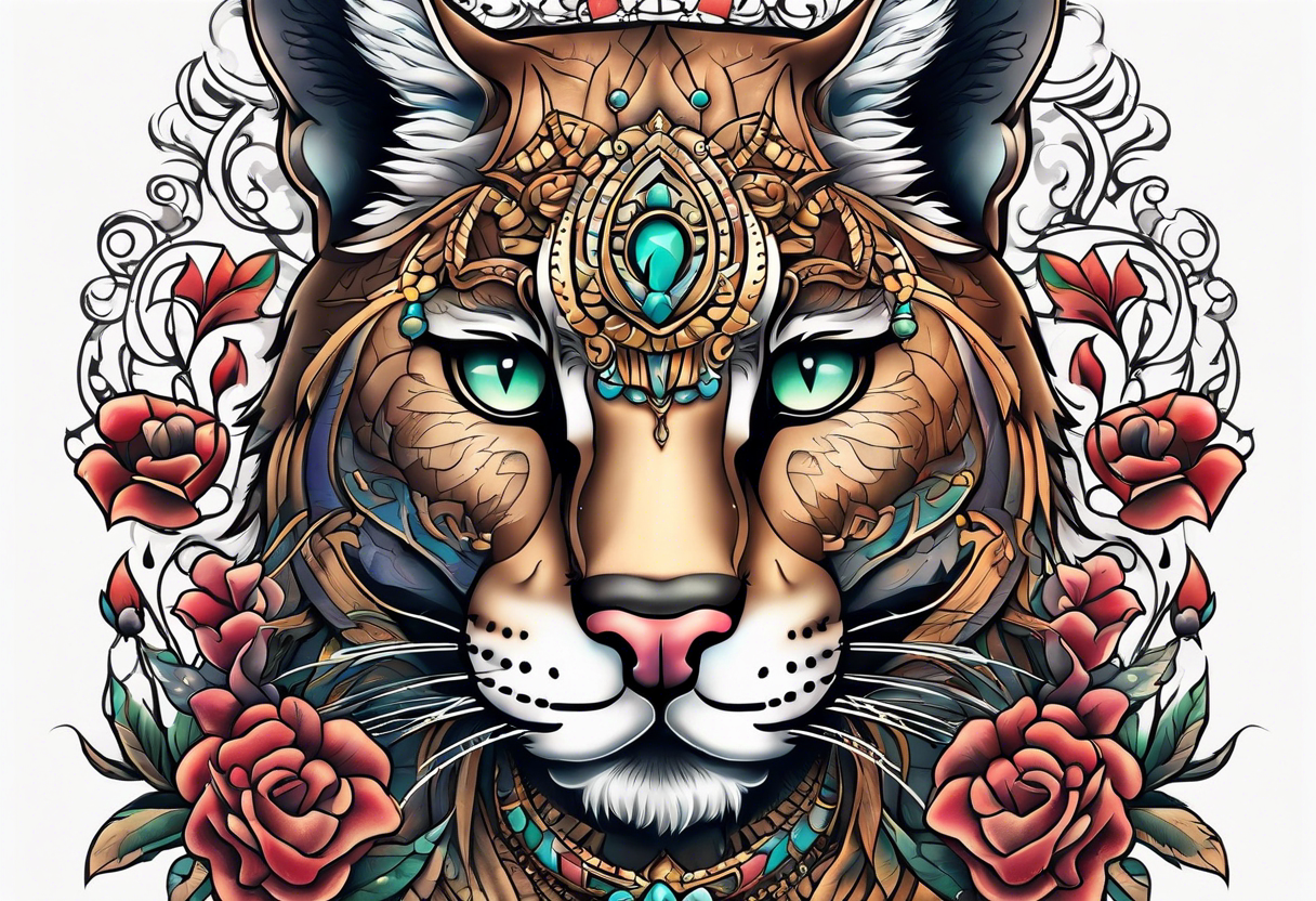 Puma with third eye tattoo idea