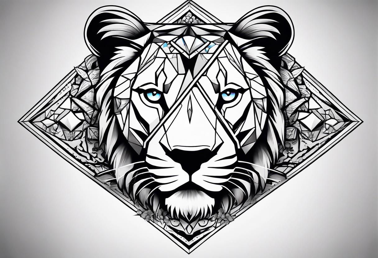 diamond in a lioness tattoo idea