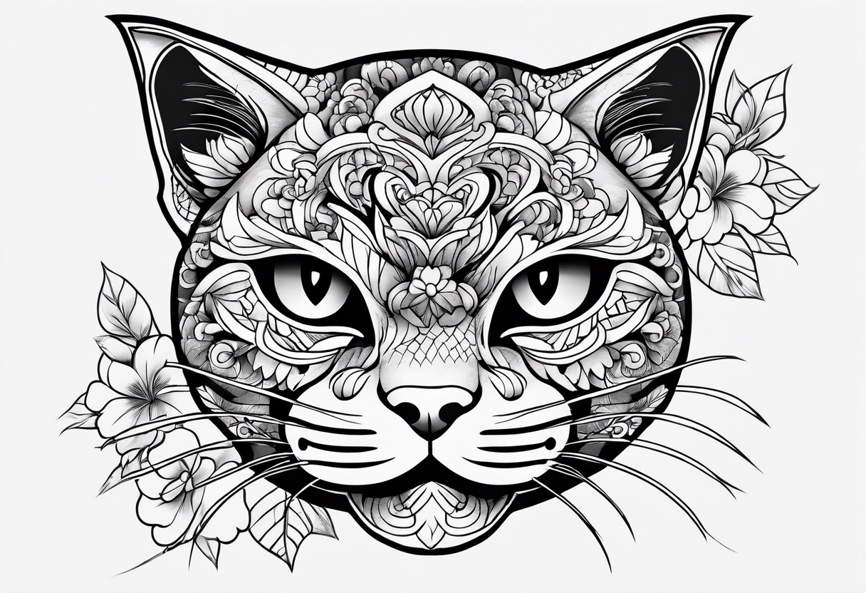 Lucky cat tattoo idea