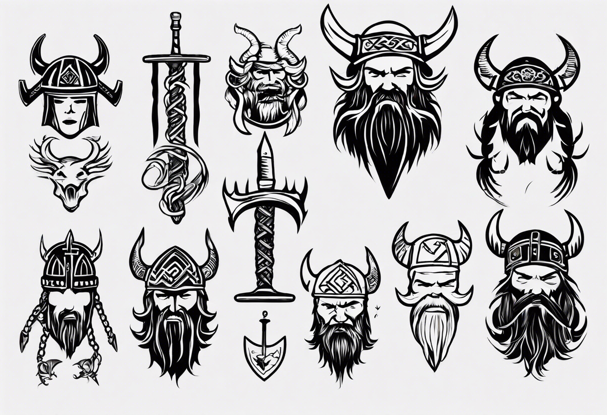 Banner saying “Viking Customs” tattoo idea