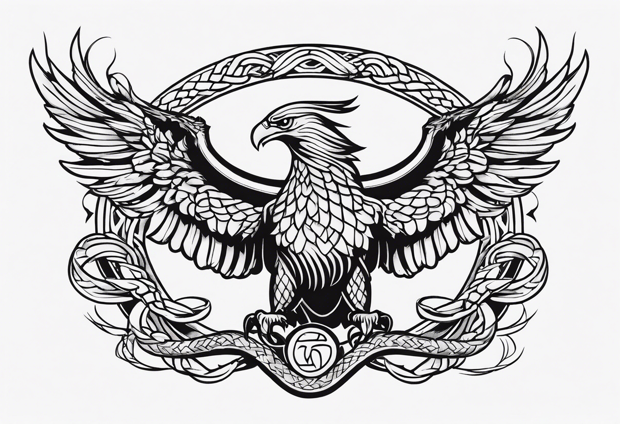 Slavic eagle fighting a snake tattoo idea