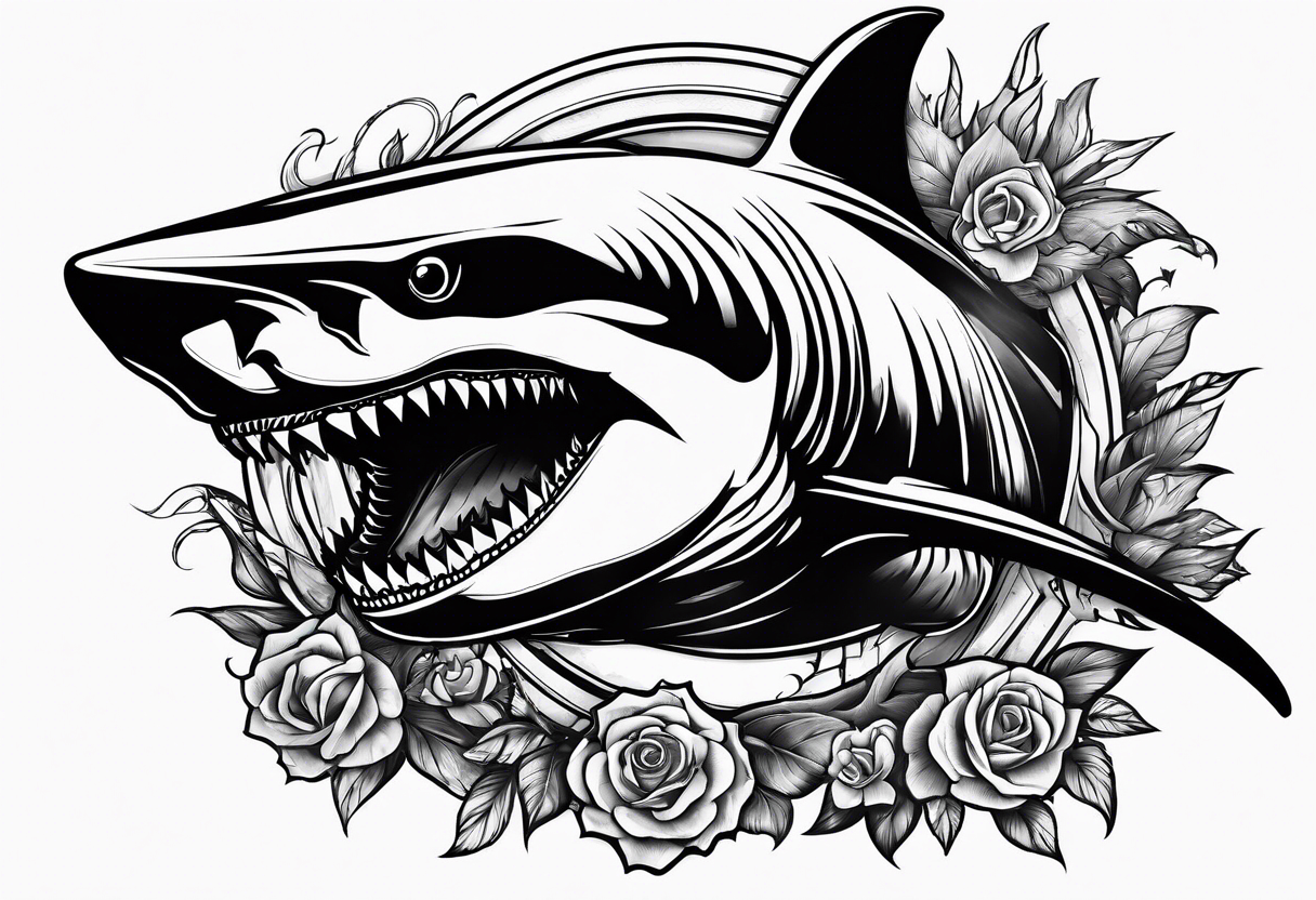 Shark grim reaper tattoo idea