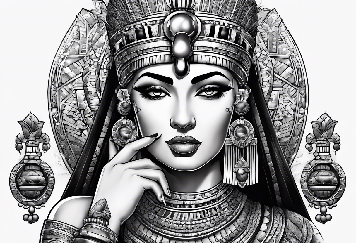 Cleopatra smoking cigarette tattoo idea