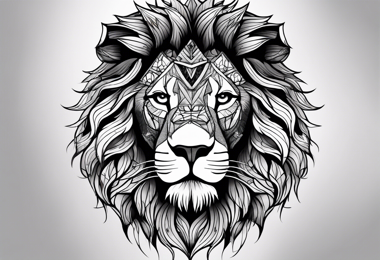 a psychedelic lion tattoo idea