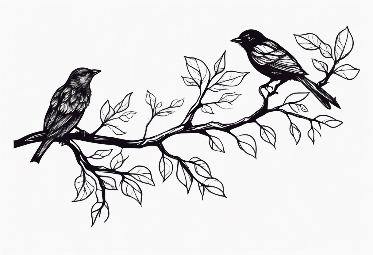 dark, dead creatures sitting on a branch of a tree tattoo idea