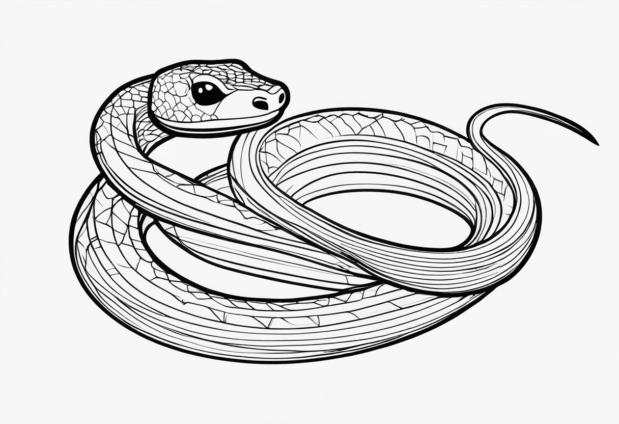 top of a snake straight line tattoo idea