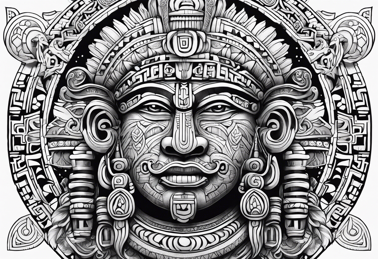 Mayan moon god tattoo idea