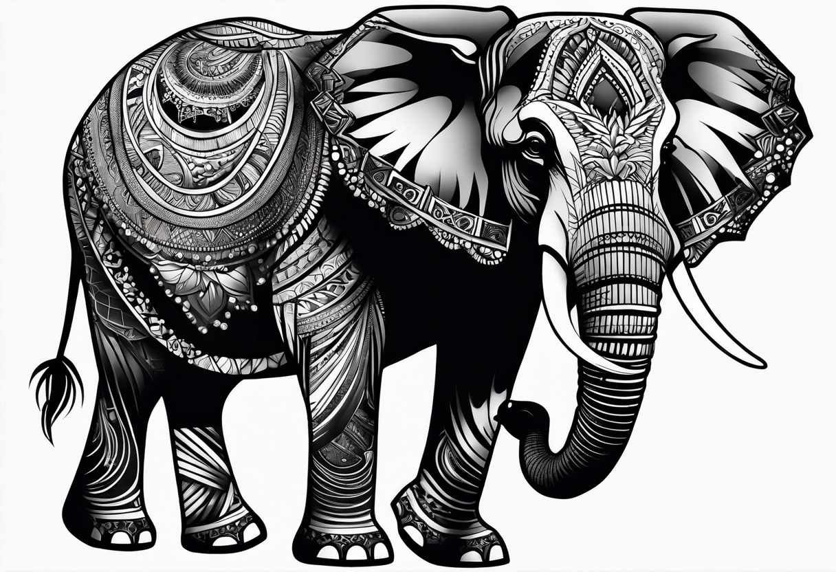 African elephant tattoo idea