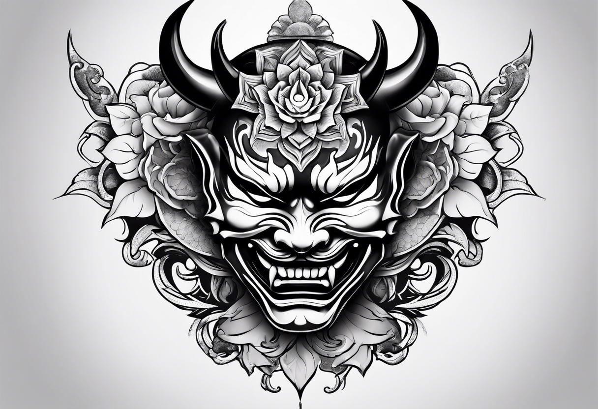 hannya mask tattoo idea