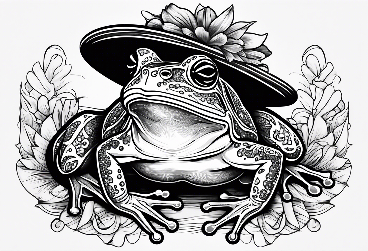 japanese 
frog with vietnam hat tattoo idea