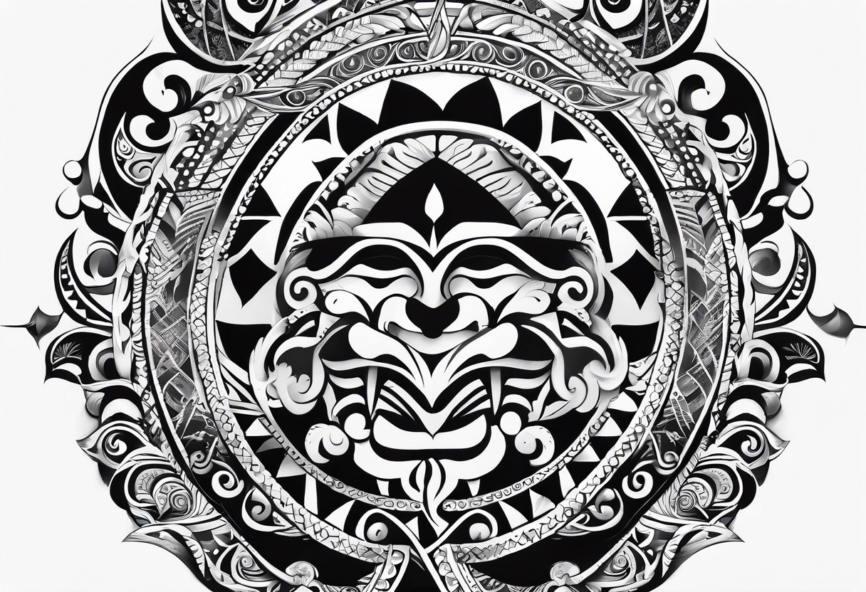 Māori design for white resilient male aged 55 who grew up in New Zealand tattoo idea