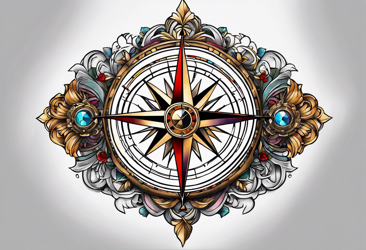 compass chest tattoo tattoo idea