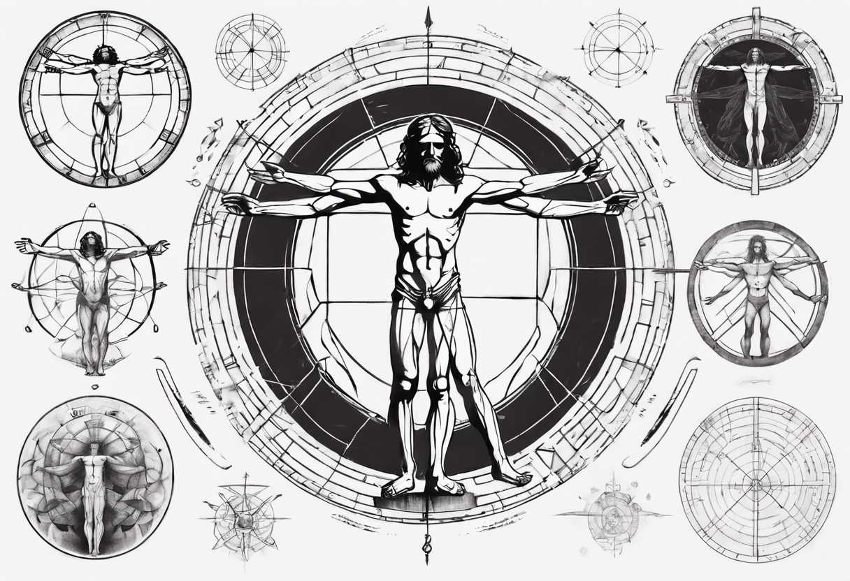 Vitruvian man tattoo idea