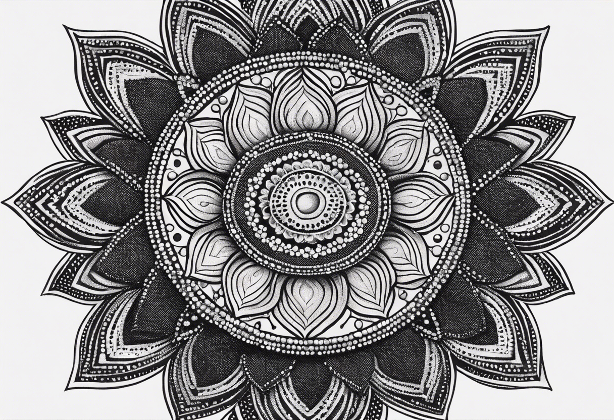 A ladylike mandala with simple dot chain tattoo idea