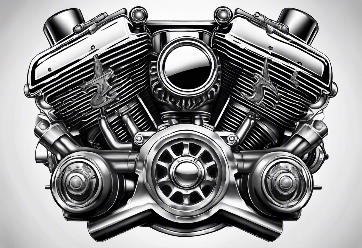 american flag engine pistons tattoo idea