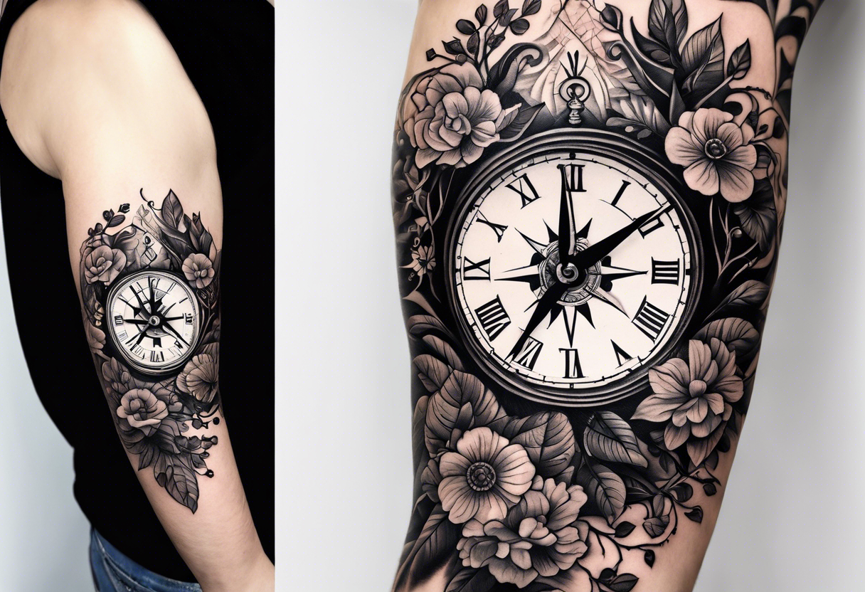 Jet engine, compass, pilot wings tattoo idea | TattoosAI