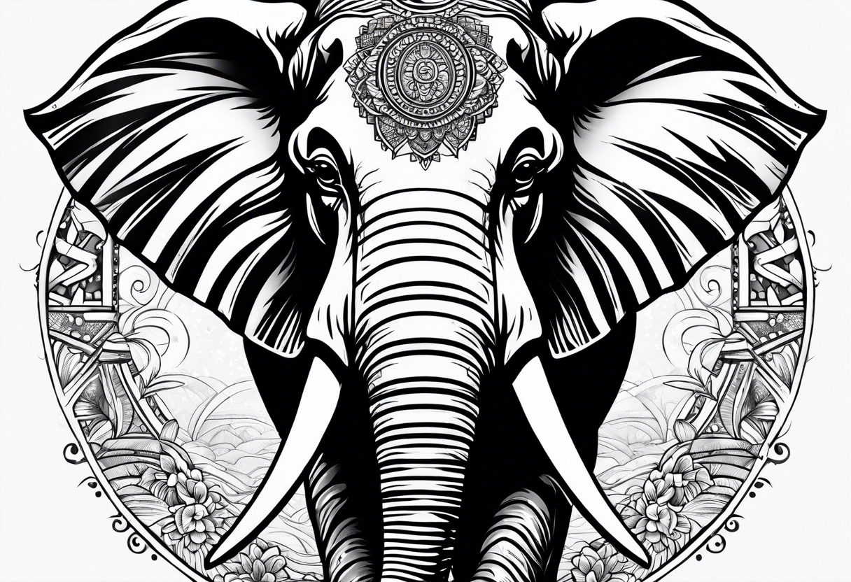 African elephant tattoo idea