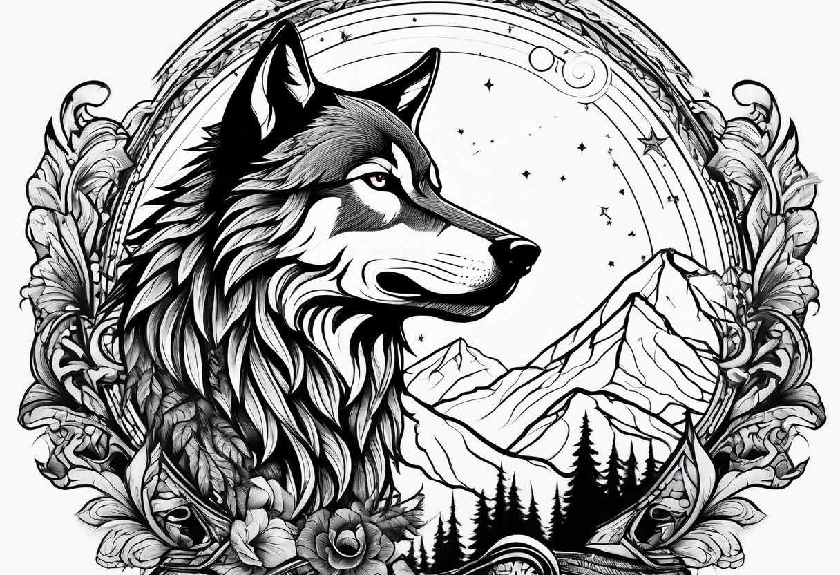 howling wolf tattoo idea