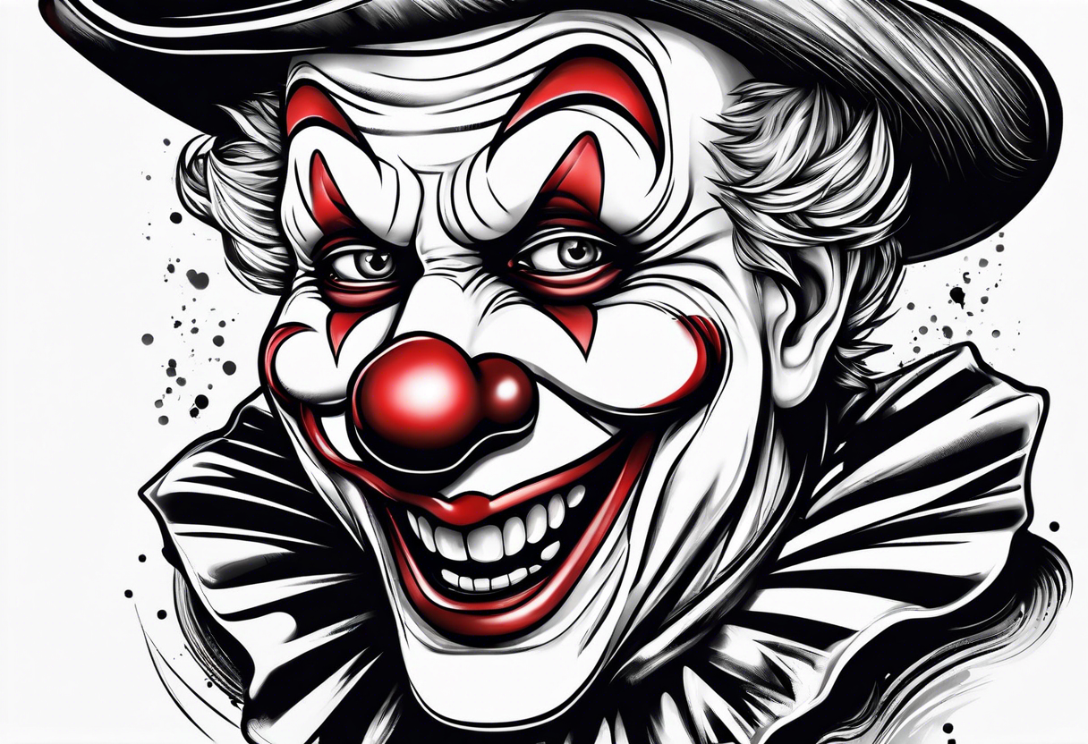 Clown face laugh and sad tattoo idea