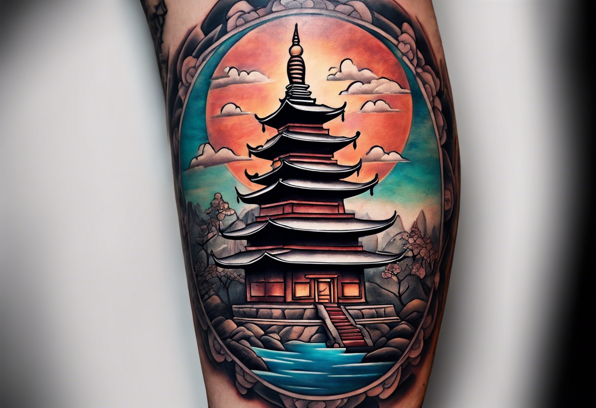 Pagoda tattoo by Oscar Akermo | Photo 14849