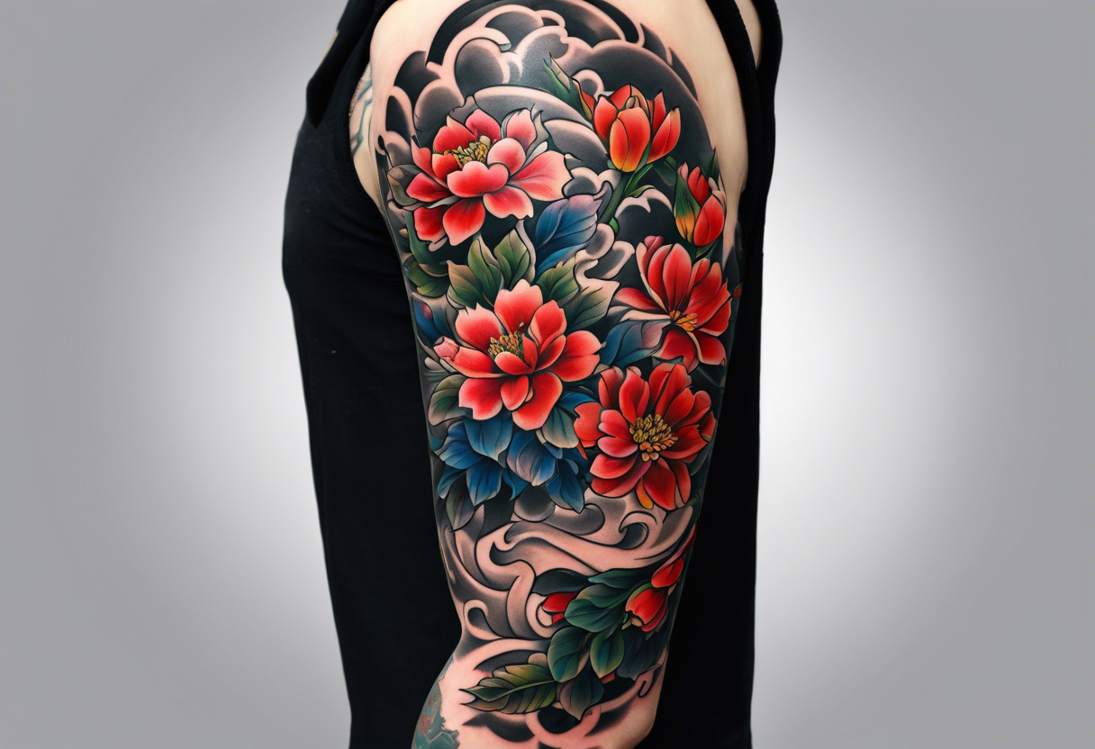 Korean arm sleeve tattoo tattoo idea