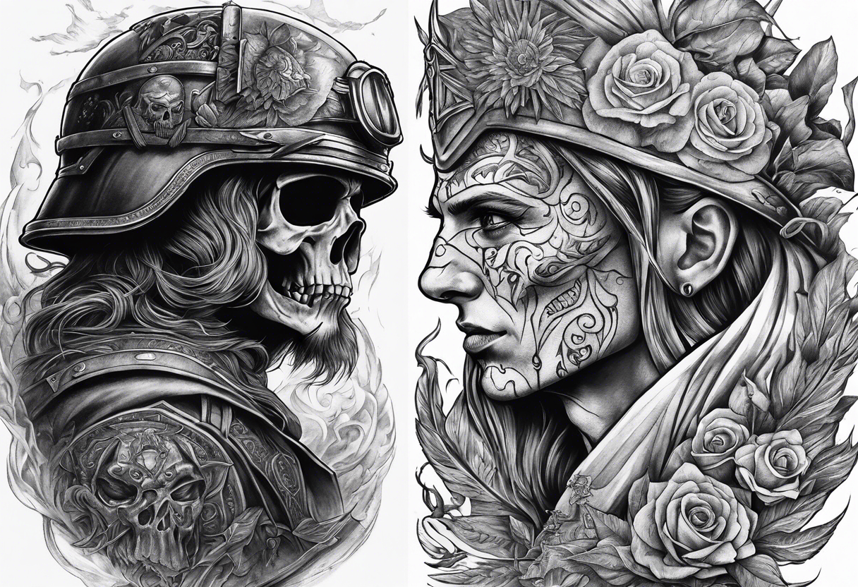 War between life and death tattoo idea