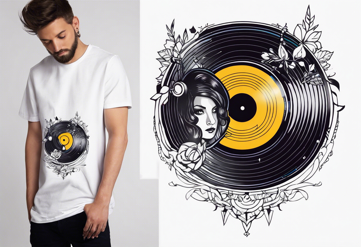 Vinyl music record + Fantasy tattoo idea