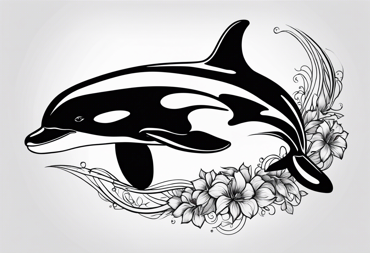 Orca outline only no shading tattoo idea