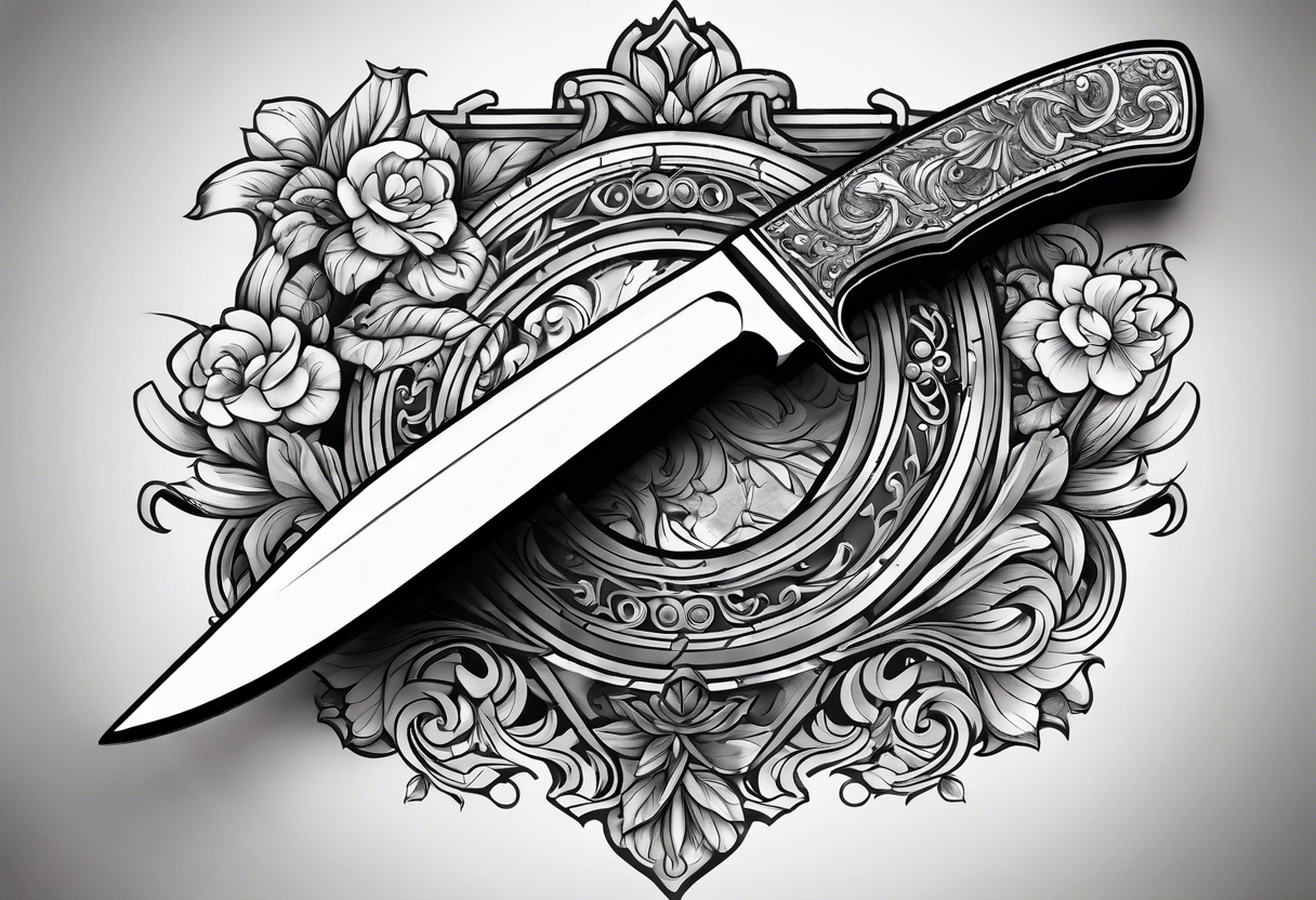 a knife's blade going through a whole iphone screen brreaking it and all tattoo idea