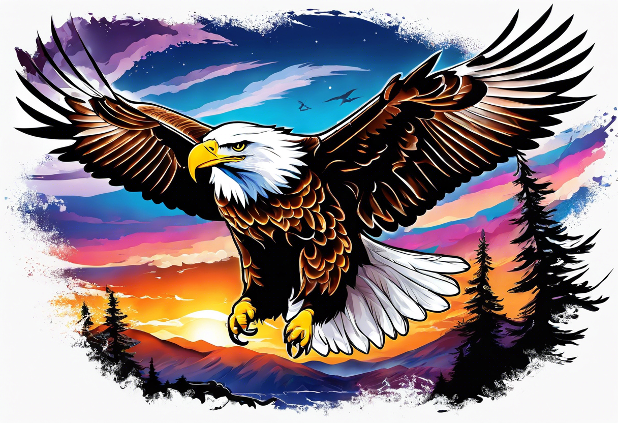 a soaring eagle tattoo idea