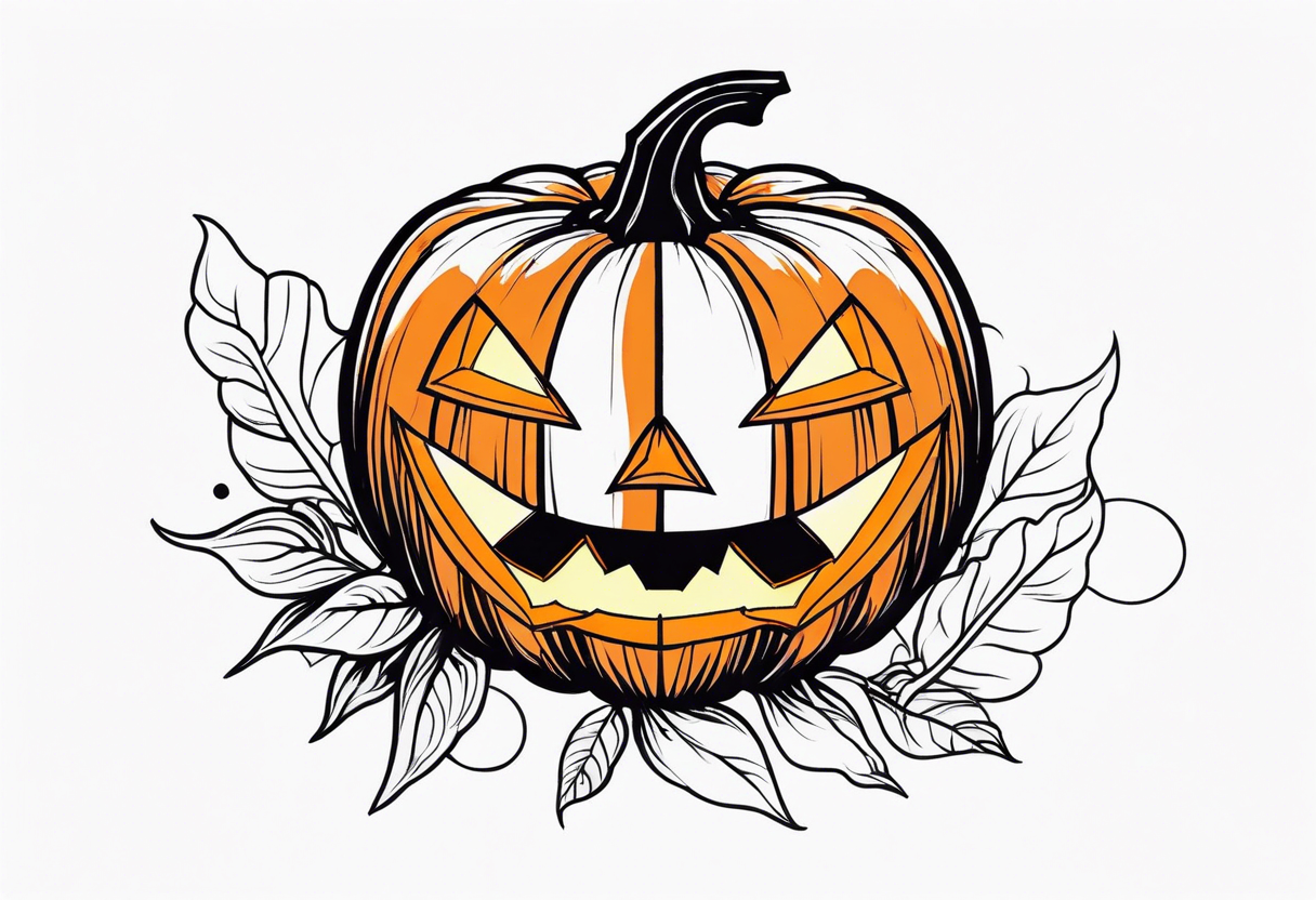 pumpkin halloween tattoo idea